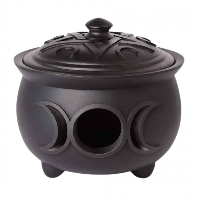 Alchemy Gothic-Triple Moon Cauldron Pot 