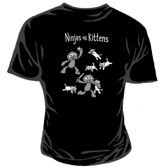Genki Gear-Ninja Vs Kittens T-shirt