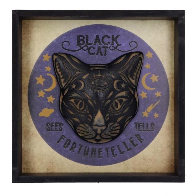 Nemesis Now-Black Cat Fortune Teller Plaque 