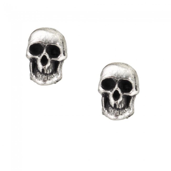 Alchemy Gothic-Death Stud Skull Ear Studs
