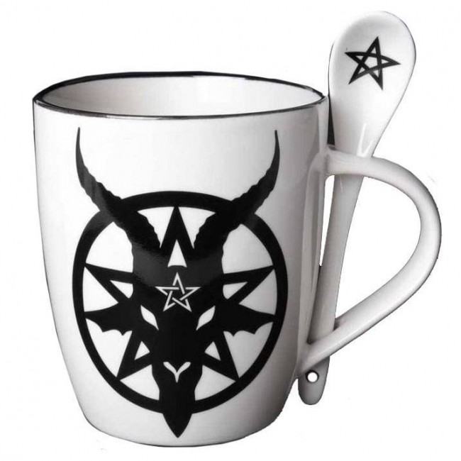 Alchemy Gothic-Baphomet Mug and Spoon Set