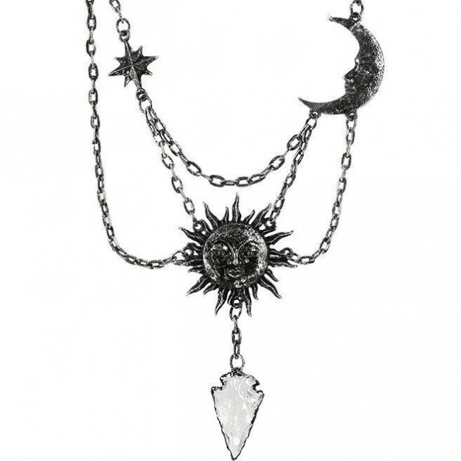 Restyle-Moon and Sun Silver Necklace