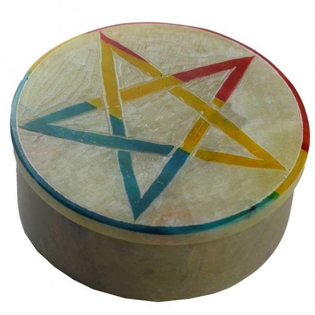 Phoenixx Rising-Pentagram Soapstone Box