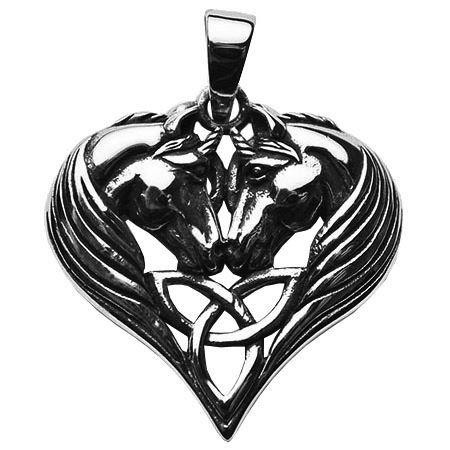 Lisa Parker-Silver Unicorn Heart Pendant