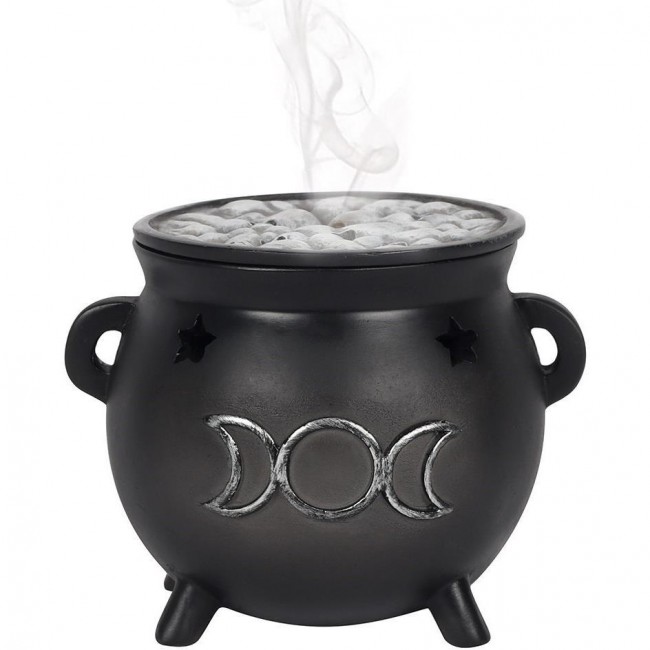 Phoenixx Rising-Triple Moon Cauldron Incense Burner
