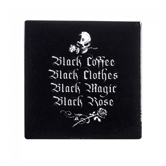 Alchemy Gothic-Black Coffee Black Clothes Coaster