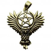 Owl Pentagram Bronze Pendant