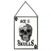 Ace Of Skulls Glass Sign