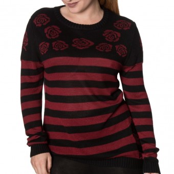 Banned Apparel-Cure Striped Rose Jumper
