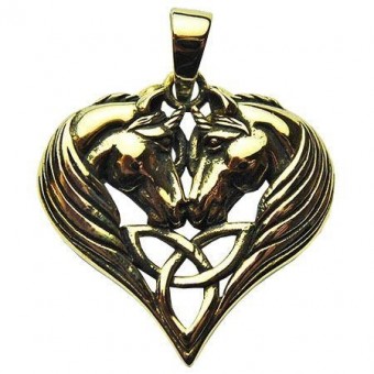 Lisa Parker-Unicorn Heart Bronze Pendant