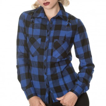 Banned Apparel-Blue Breaking Rules Check Shirt